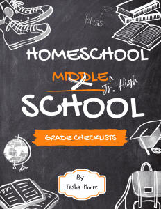 Homeschool Middle School Grade Checklists Cover | Randomnestfamily.org