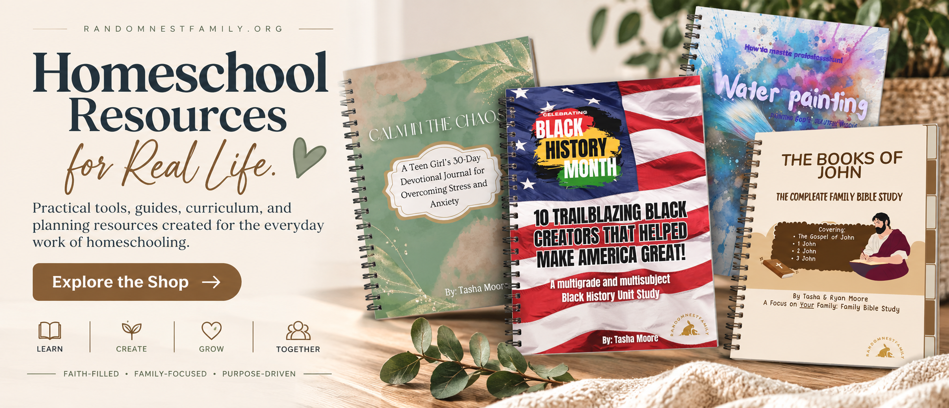 Homeschool resources for real life display.